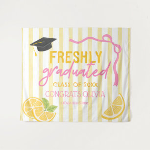 Freshly Graduated Lemonade Grad Party Backdrop
