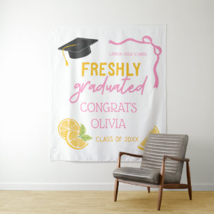 Freshly Graduated Lemonade Graduation Backdrop