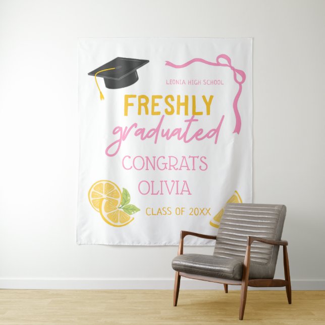 Freshly Graduated Lemonade Graduation Backdrop (In Situ)