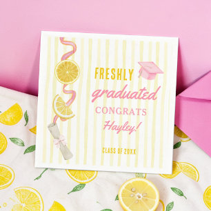 Freshly Graduated Lemonade Graduation Party Napkins