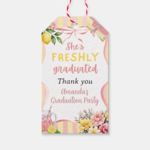 Freshly Graduated Lemonade Lemon Graduation Party Gift Tags
