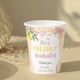 Freshly Graduated Lemonade Lemon Graduation Party Paper Cups