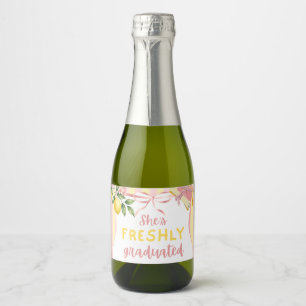 Freshly Graduated Lemonade Lemon Graduation Party Sparkling Wine Label