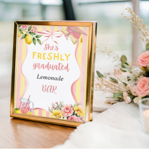 Freshly Graduated Party DecorPink Lemonade Bar Poster