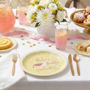 Freshly Graduated Personalized Lemon Paper Plates