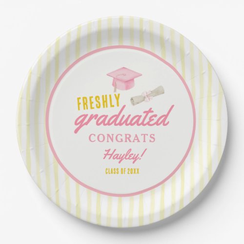Freshly Graduated Themed Graduation Party Paper Plates