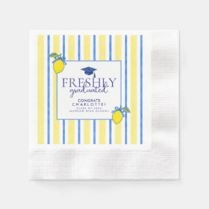 Freshly Graduated Watercolor Lemon Graduation Napkins