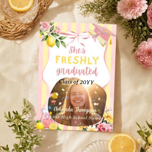 Freshly Lemon Graduation Party Announcement