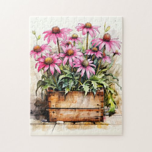 Freshly Picked Aster Flower Art Jigsaw Puzzle