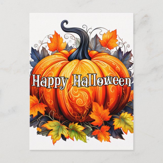 Freshly Picked Autumn Harvested Pumpkin Postcard (Front)