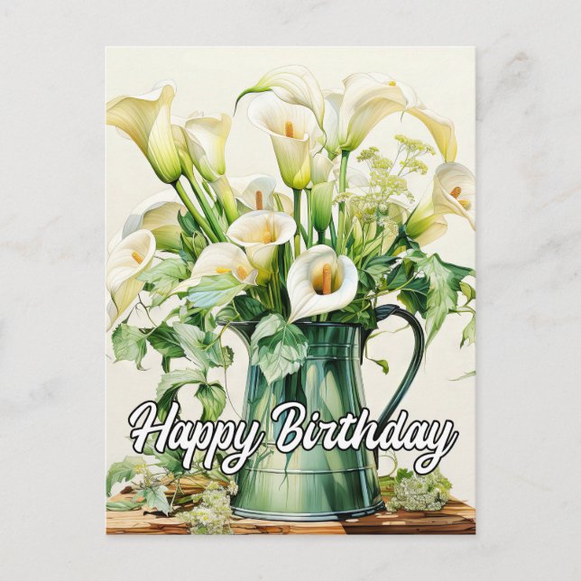 Freshly Picked Calla Lily Flowers Holiday Postcard (Front)