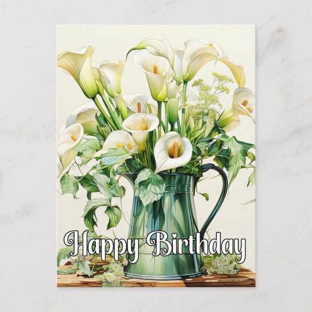 Freshly Picked Calla Lily Flowers Postcard (Front)