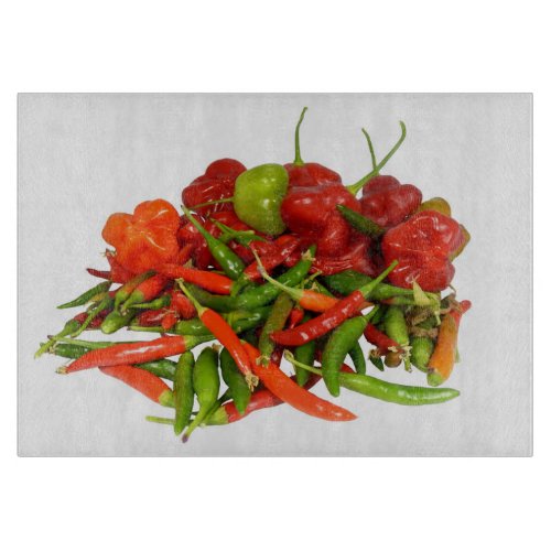 Freshly Picked Chillies Chopping Board