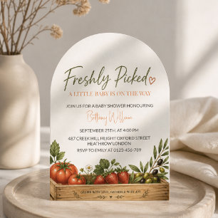Freshly Picked Farmers Market Baby Shower Invitation