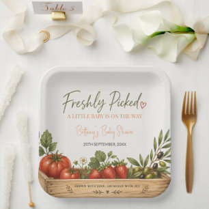 Freshly Picked Farmers Market Baby Shower Paper Plates
