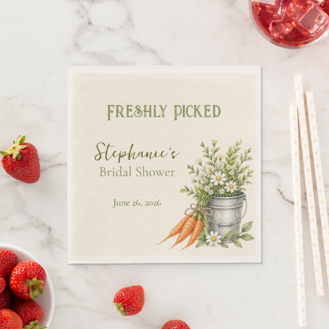 Freshly Picked Farmers Market Bridal Shower Napkins (Insitu)