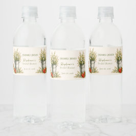 Freshly Picked Farmers Market Bridal Shower Water Bottle Label