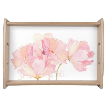 Freshly Picked Pink Peonies Serving Tray by Siberianmom at Zazzle