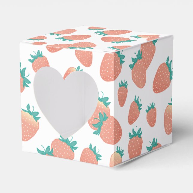 Freshly Picked Strawberries Favor Boxes (Front Side)