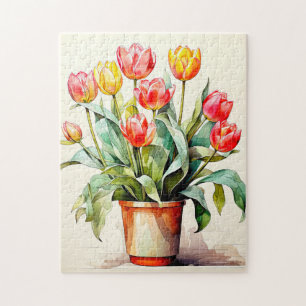 Freshly Picked Tulip Flowers Jigsaw Puzzle