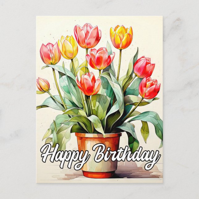 Freshly Picked Tulip Flowers Postcard (Front)