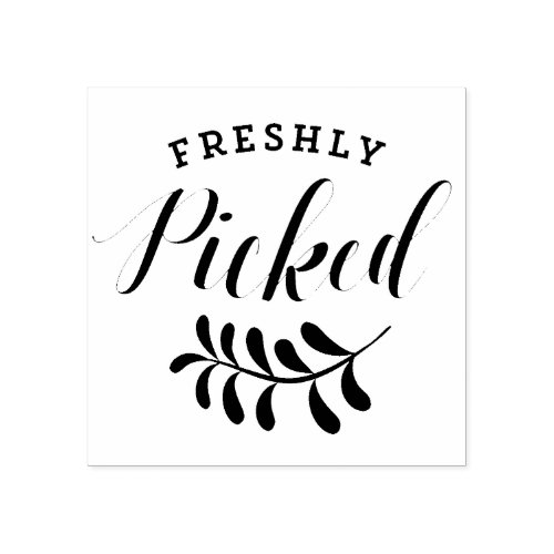 Freshly Picked Typography  Fresh Produce Rubber Stamp