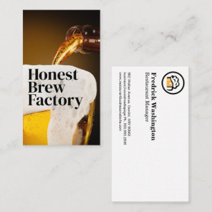 Freshly Poured Glass of Beer Brewery Business Card