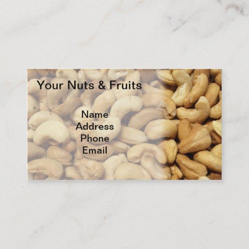 Freshly Roasted Cashew Nuts Business Card