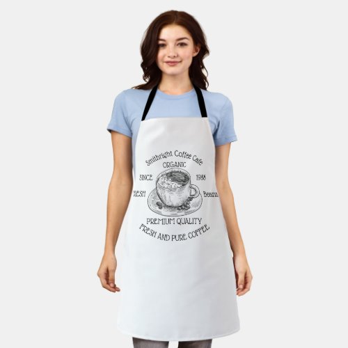 Freshly Roasted Coffee Cup White Apron