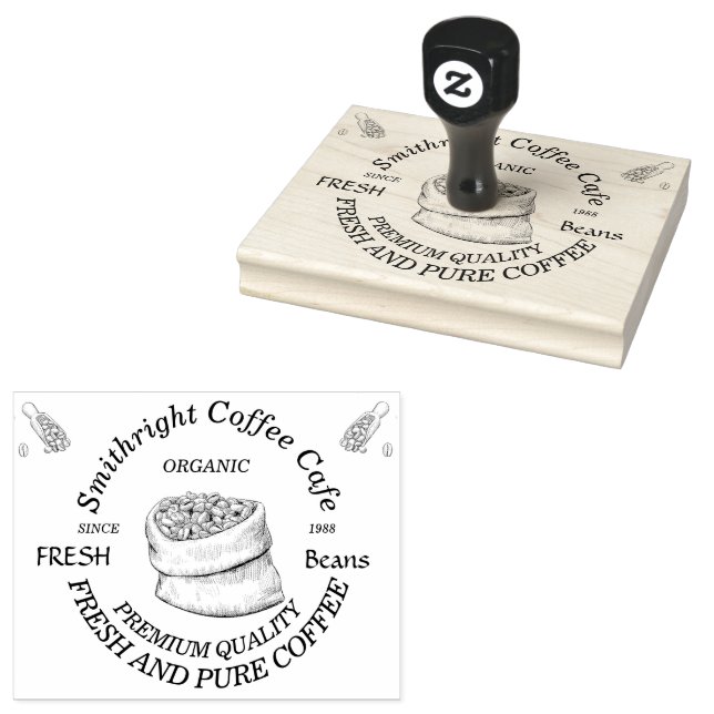 Freshly Roasted Coffee Sack Rubber Stamp (Stamped)