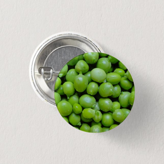 Freshly Shucked Green Peas Pinback Button (Front & Back)