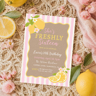 Freshly Sixteen Lemon 16th Birthday Invitation