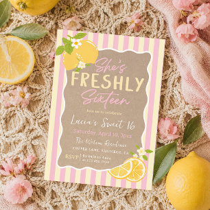 FRESHLY Sixteen Lemons 16th Birthday Invitation