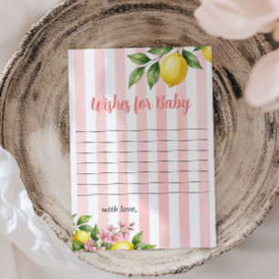 Freshly Squeezed Bow Lemon Baby Shower Wishes Note Card