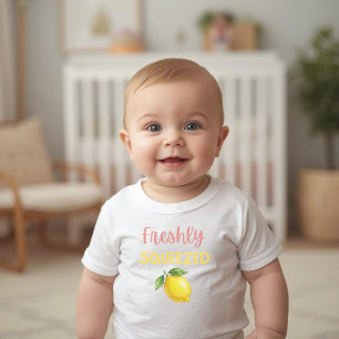 Freshly Squeezed Lemonade Bow Lemon Baby Shower Bodysuit