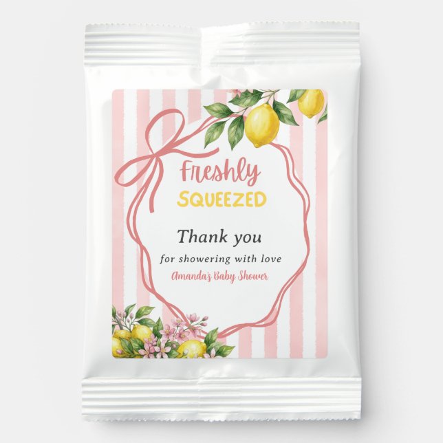 Freshly Squeezed Lemonade Bow Lemon Baby Shower Drink Mix (Front)