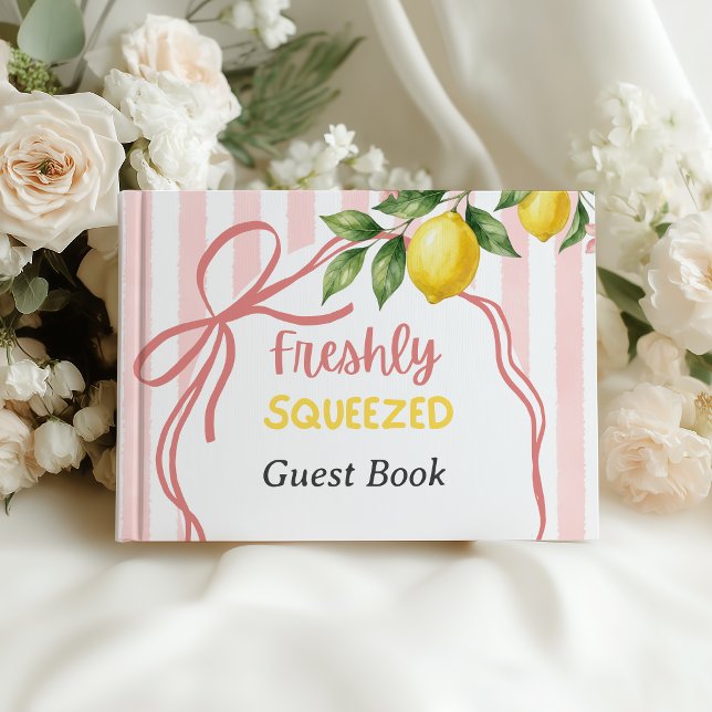 Freshly Squeezed Lemonade Bow Lemon Baby Shower Guest Book (Creator Uploaded)