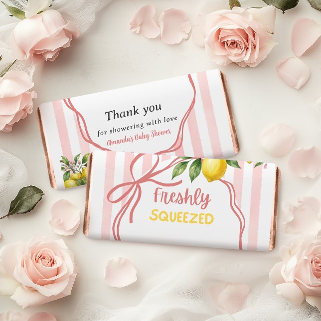 Freshly Squeezed Lemonade Bow Lemon Baby Shower Hershey Bar Favors (Creator Uploaded)