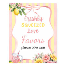 Freshly Squeezed Pink Lemon Bridal Shower Favor