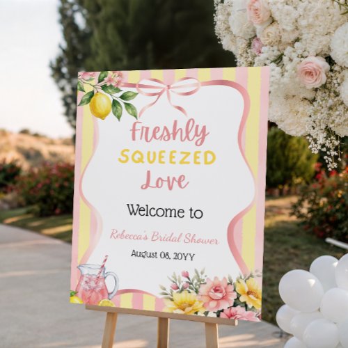 Freshly Squeezed Pink Lemon Bridal Shower Welcome Foam Board
