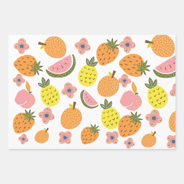 "Freshly Wrapped: Fruitful Delights Gift Paper" Wrapping Paper Sheets (Front)