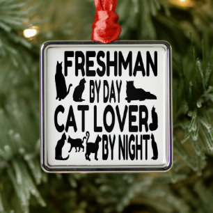 Freshman Cat Lover Metal Ornament