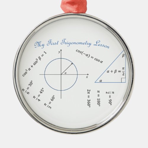 Freshman Trigonometry Item Metal Ornament