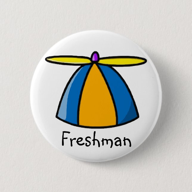 Freshmen Beanie Pinback Button (Front)