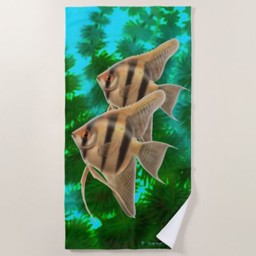 Freshwater Angelfish Aquarium Beach Towel