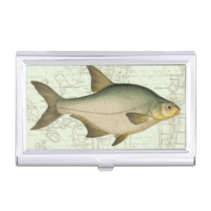 Freshwater Fish on Map Business Card Holder