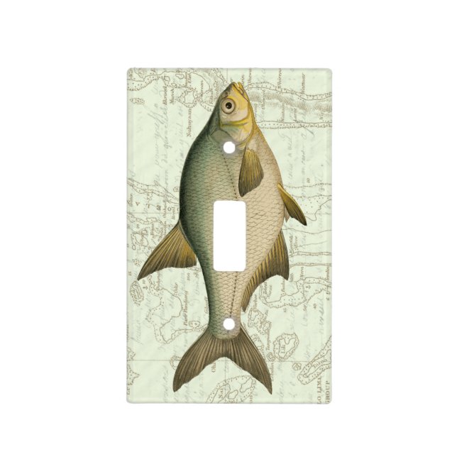 Freshwater Fish on Map Light Switch Cover (Front)