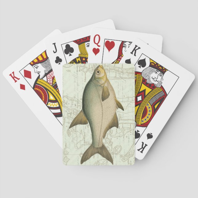 Freshwater Fish on Map Poker Cards (Back)