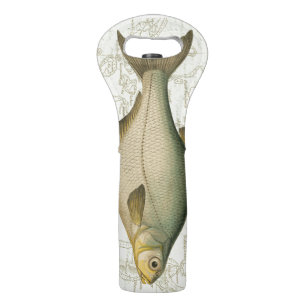 Freshwater Fish on Map Wine Bag