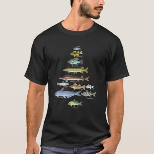 Freshwater Fish Species Christmas Tree Fishing Xma T_Shirt